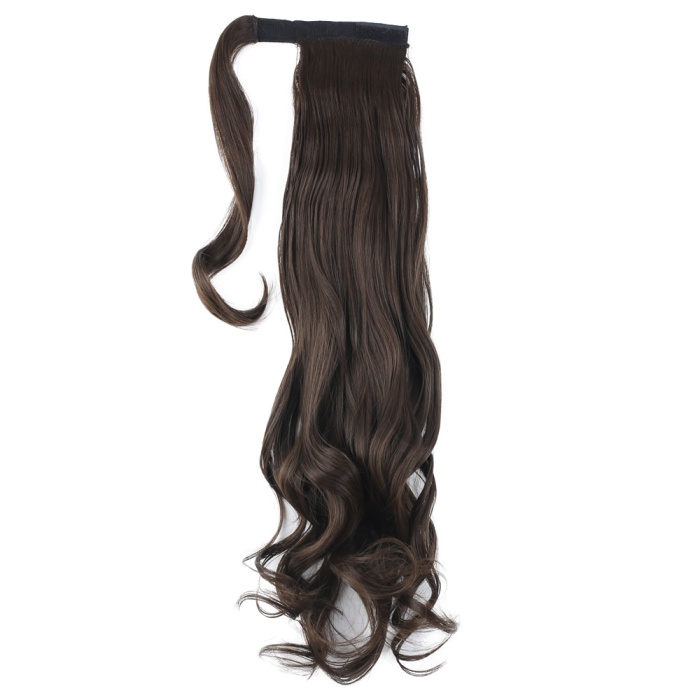 Tokalı Kabarık Dalgalı At Kuyruğu - Açık Kahve