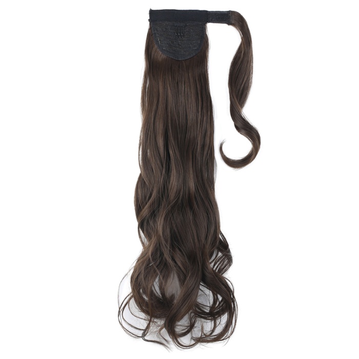 Tokalı Kabarık Dalgalı At Kuyruğu - Açık Kahve