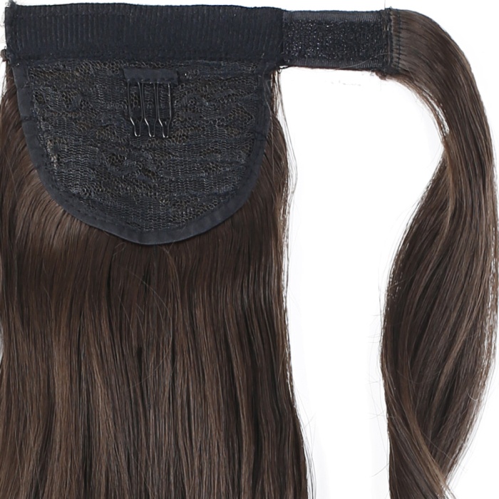 Tokalı Kabarık Dalgalı At Kuyruğu - Açık Kahve