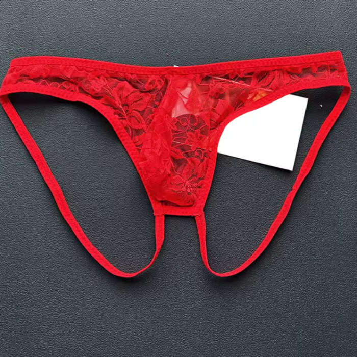 Seksi Dantelli Arkası Açık Seksi Kırmızı Erkek Külot BC4627