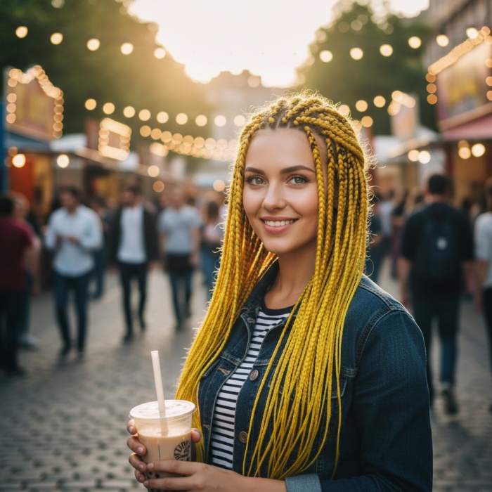 Afrika Örgüsü Ve Rasta İçin Sentetik Saç - Sarı