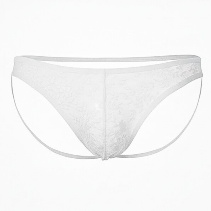 Seksi Dantelli Arkası Açık Seksi Beyaz Erkek Külot BC4628