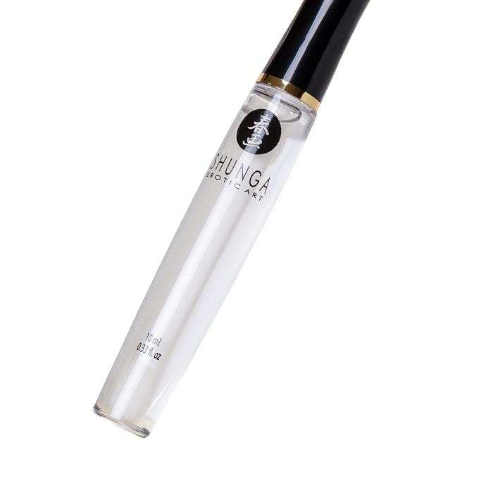 Shunga İlahi Zevk dudak parlatıcısı, buzlu ateş etkisi, çilek ve şampanya, 10 ml