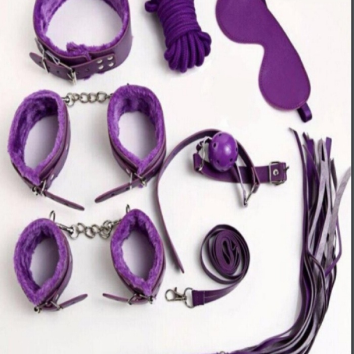 Censan 7 Parça Fetiş Esaret Seti Siyah Mor