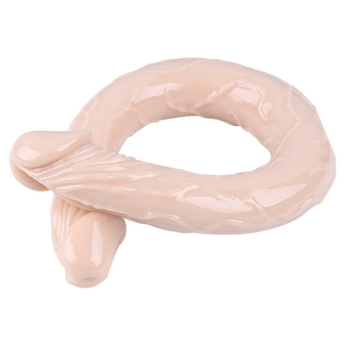 Censan Çift Taraflı Esnek Dildo 40 cm – Gerçekçi Dokulu Ten Renk