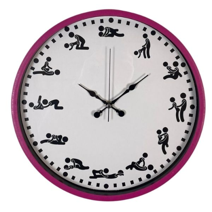 Censan Kamasutra Temalı (Pozizyonlu) Duvar Saati Pembe