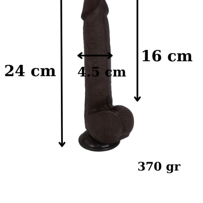 Censan Ultra Gerçekçi 24 Cm Brown Melez Kıkırdaklı Dildo