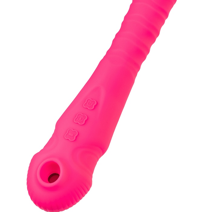 Vakum uyarımlı vibratör-pulsatör JOS COTOX, silikon, pembe, 23 cm