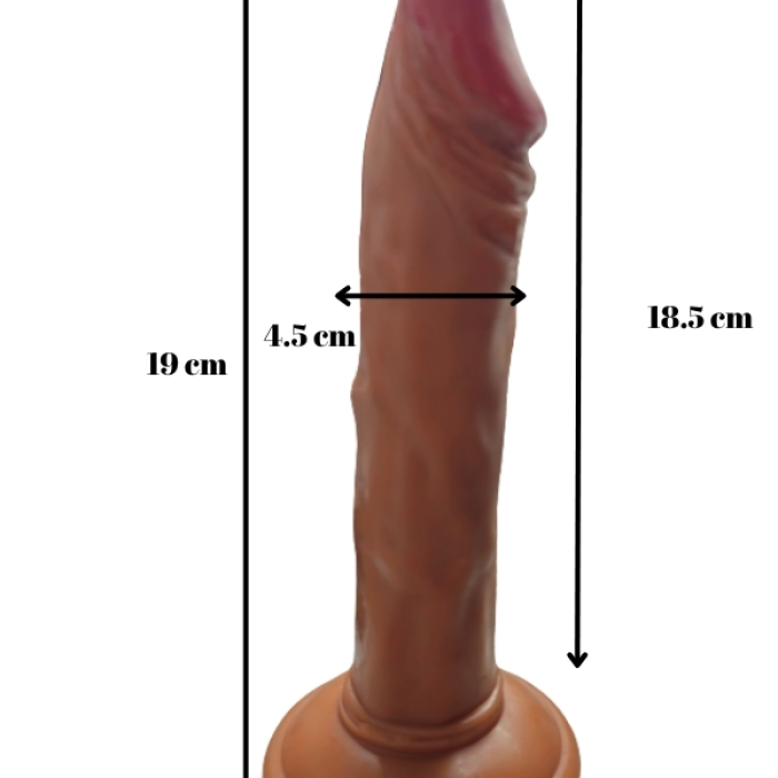 Gerçekçi Testissiz Melez Dildo 21 cm