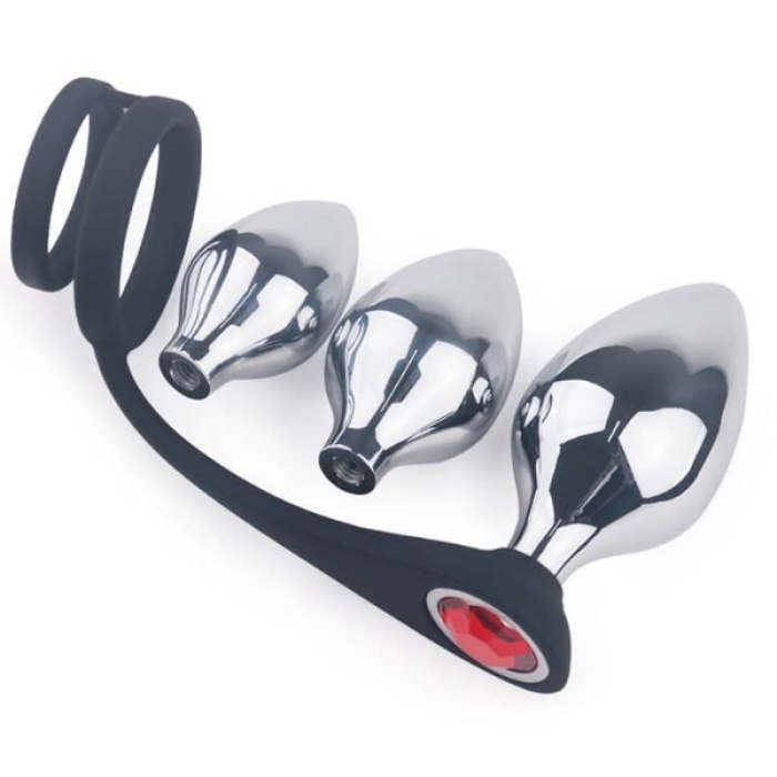 S-Hande Metal Anal Plug Seti ve Penis Halkası