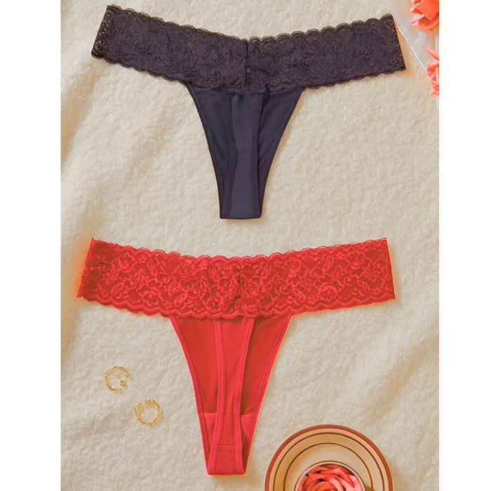 Kadın 2li Dantelli Seksi Tanga BC0053