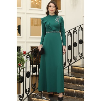 Elif Taşlı Elbise Zümrüt