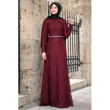 İPEK ELBİSE BORDO