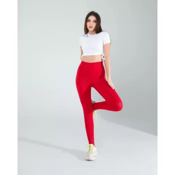 Kırmızı Fitilli Push Up Toparlayıcı Spor Tayt