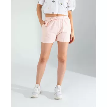 Somon Mng Beli Kuşaklı Keten Şort