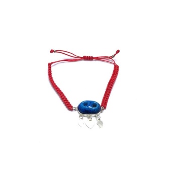 Kadın Kırmızı Kordonlu Gümüş Süryani Bileklik 2020217
