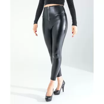 Fermuar Detay Deri Tayt