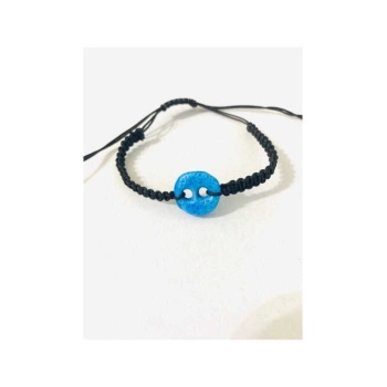 Süryani Nazar Boncuğu Siyah Ip Bileklik