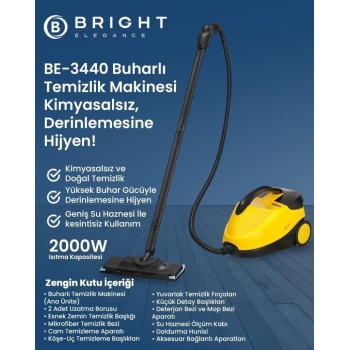 Bright Elegance Be-3440 Çok Fonksiyonlu Buharlı Temizlik Makinesi- Buharlı Temizleyici