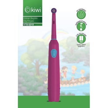 Kiwi Ktb-6019 Döner Başlıklı Plak Giderici Pilli Diş Fırçası Beyaz Bordo