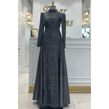 Pınar Şems Yeni İnci Abiye Antrasit