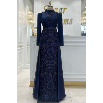 Pınar Şems Yeni İnci Abiye Lacivert