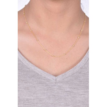 Kadın Altın Kaplama Seyrek Toplu Gümüş Bayan Zincir Kolye  MGD2020907