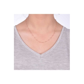 925 Ayar Gümüş Ros Kaplama Sık Toplu Bayan Zincir (Kod 2020900)