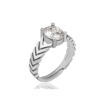 Baget Kesim Taşlı Yüzük 925 K.