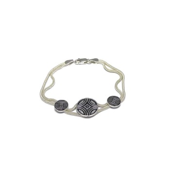 Kadın Mardin Hasırı Gümüş Bileklik 2020491