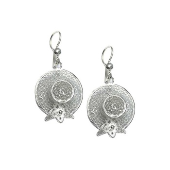 Kadın Beyaz Şapka Model Telkari Gümüş Küpe 2020112