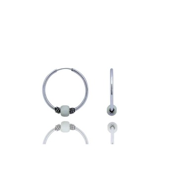 16 Mm Halka Model Gümüş Küpe