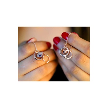 Kadın Rose Kaplama 925 Ayar Gümüş Zirkon Taşlı Küpe