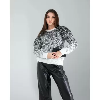 Siyah Kar Tanesi Triko Kazak