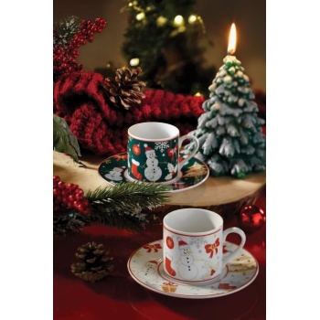 Kütahya Porselen Kardan Adam 4 Parça 2 Kişilik Kahve Takımı