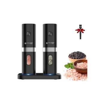 Bright Elegance BE-2220 2li Standlı Pilli LED Işıklı Otomatik Tuz ve Karabiber Öğütücü Değirmeni