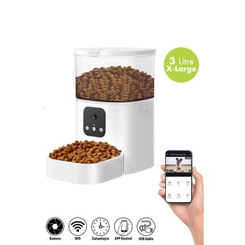 Kiwipets Evcil Hayvan Akıllı Kameralı Multifonksiyon Mama Kabı - Smart Pet Feeder Kpf-10570