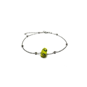 Kadın Sarı Nazar Boncuklu Bayan Gümüş Bileklik  MGD2020909C