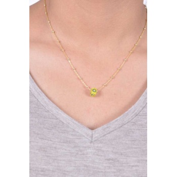 Kadın Altın Kaplama Nazar Boncuklu Top Zincirli Kolye  MGD2020906C