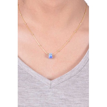 Kadın Altın Kaplama Zincirli Nazar Boncuklu Kolye  MGD2020907B