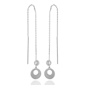 Zincirli Küpe - 925 Ayar Gümüş Küpe