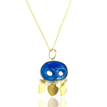 Kadın Altın Kaplama Süryani nazarlık Kolye 2020166A