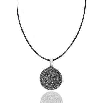 Erkek Hilye-i Şerif Yuvarlak Model Gümüş Bay Kolye 2020390