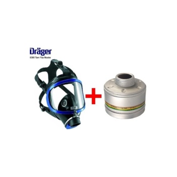 Drager X-plore 6300 Tek Filtreli Tam Yüz Gaz Maskesi + Rd40 A2b2e2k1 6738802 Filtresi