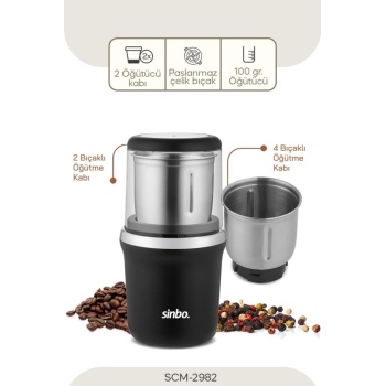 Sinbo SCM-2982 Kahve Ve Baharat Öğütücü Krom