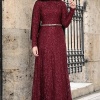 İPEK ELBİSE BORDO