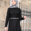İPEK ELBİSE SİYAH