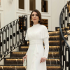 ASİL İNCİ DETAYLI ABİYE ELBİSE EKRU