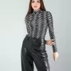 Geometrik Desen Uzun Kollu Body