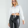 Gümüş Yılan Varaklı Beli Bağcıklı Gömlek